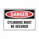 Cylinders Must Be Secured Danger Sign