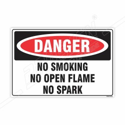 No Smoking, No Open Flame, No Spark Danger Sign| Protector FireSafety