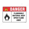 Flammable Material Keep Open Flame Away Danger Sign| Protector FireSafety