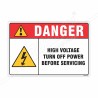 High Voltage Turn Off Power Danger Sign| Protector FireSafety