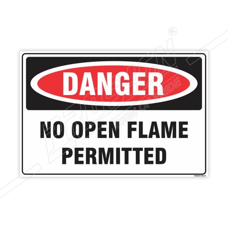 No Open Flame Permitted Danger Sign| Protector FireSafety