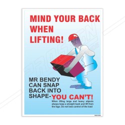 Mind Your Back Material Handling Safety Posters| Protector FireSafety