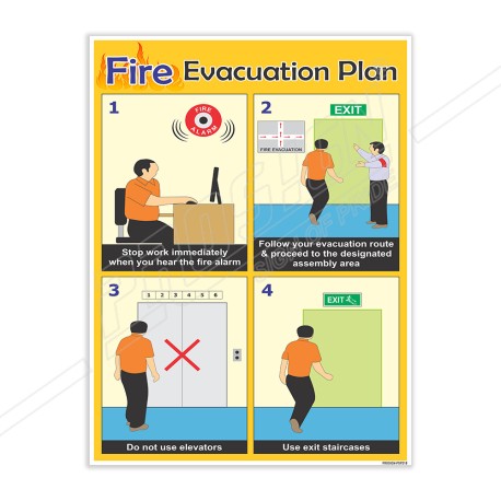 Fire Evacuation Plan Fire Safety Posters| Protector FireSafety