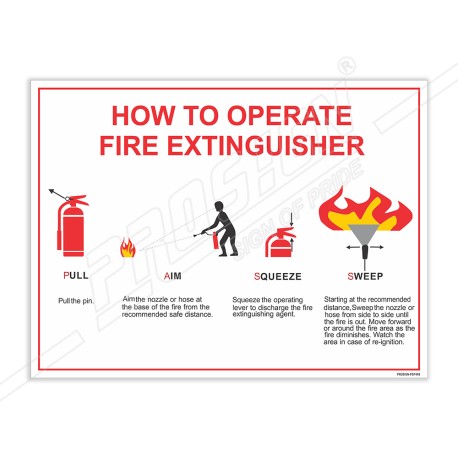 How To Operate Fire Extinguisher Fire Safety Posters| Protector FireSafety