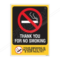 Thank You For No Smoking, No Smoking Posters| Protector FireSafety