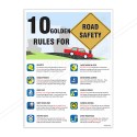 10 Golden Rule For Road, Road Safety Posters| Protector FireSafety