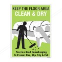 Clean Floor Area Clean Good House Keeping Posters| Protector FireSafety