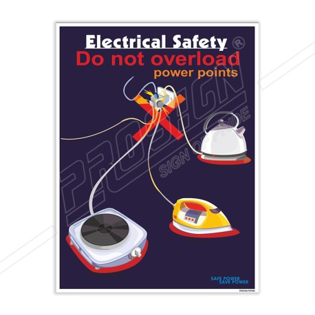 Do Not Overload Power Points Electrical Posters| Protector FireSafety