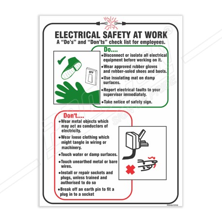 Electrical Safety At Work Electrical Safety Posters| Protector FireSafety