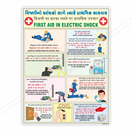 Electric Shock Treatment Chart Electrical Posters| Protector FireSafety