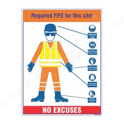 Required PPE For This Site Personal Safety Posters| Protector FireSafety