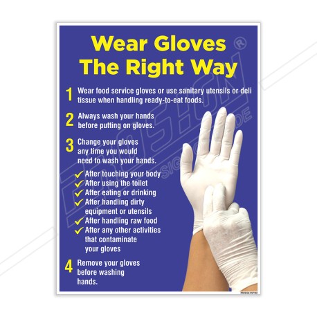 Wear Gloves Right Way Personal Safety Posters| Protector FireSafety