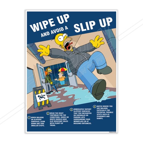 Wipe Up & Avoid Slip Up Slip & Trip Safety Posters| Protector FireSafety