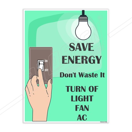 Turn Off Light, Fan & AC Save Energy Posters| Protector FireSafety