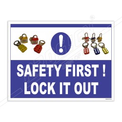 Safety First Lockout Tagout Safety Posters| Protector FireSafety