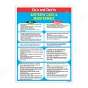 Do's And Don'ts Of Battery Care Safety Posters| Protector FireSafety