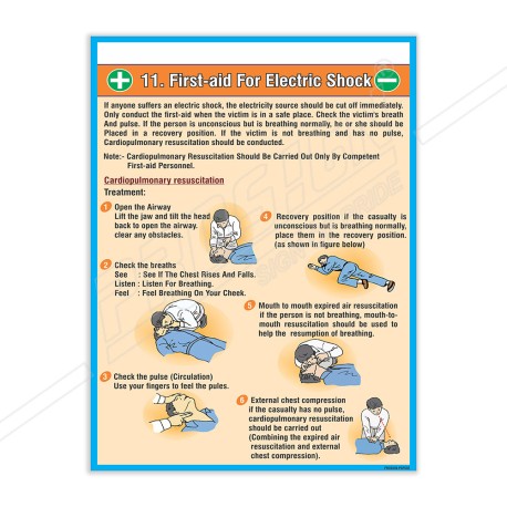 Electric Shock First Aid Safety Posters| Protector FireSafety