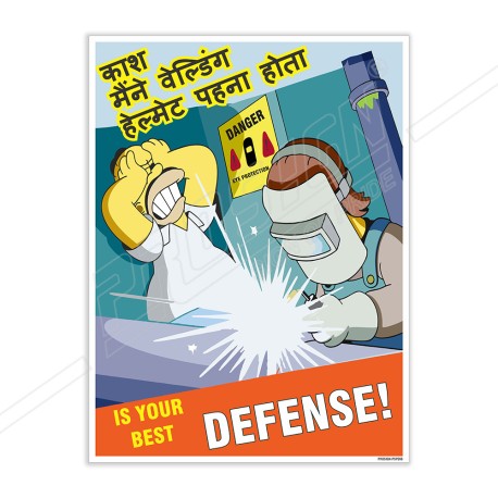 Wear Helmet Welding Safety Poster| Protector FireSafety