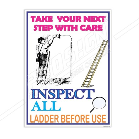 Inspect All Ladder Before Use Ladder Safety Poster| Protector FireSafety