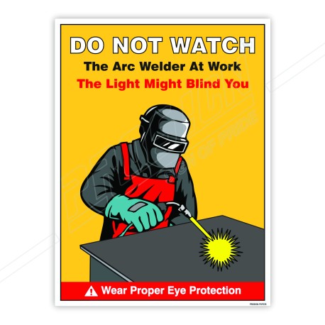 Wear Proper Eye Protection Welding Safety Poster| Protector FireSafety