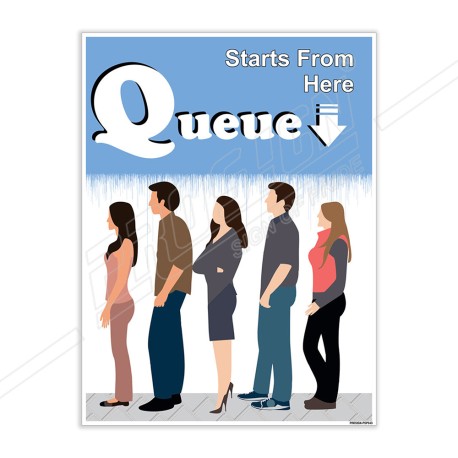 Queue Start From Hear Safety Slogan Poster| Protector FireSafety