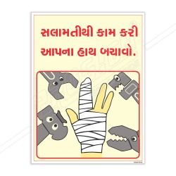 Save Your Hand From Accident Safety Slogan Posters| Protector FireSafety