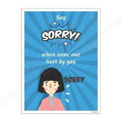 Say Sorry When Someone Heart By You School Safety Posters| Protector FireSafety