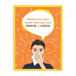 Always Cover Your Mouth When You Have Cough School Safety Posters| Protector FireSafety