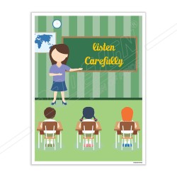 Listen Carefully  School Safety Posters| Protector FireSafety