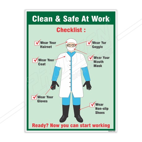 Clean And Safe At Work Chemical Safety Poster| Protector FireSafety