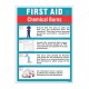 First Aid Of Chemical Burn Chemical Safety Poster
