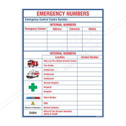 Emergency Number General Safety Poster| Protector FireSafety