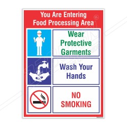 You are Entering Food Processing Area Food Safety Poster| Protector FireSafety