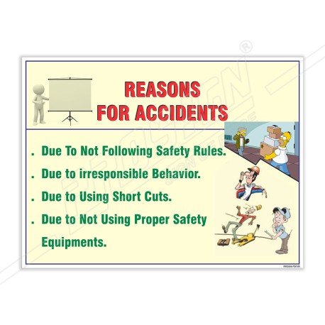 Reason Of Accident General Safety Poster| Protector FireSafety