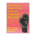 Wear Correct Gloves PPE Safety Poster| Protector FireSafety