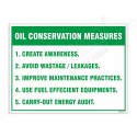 Oil Conservation Measures General Safety Poster| Protector FireSafety