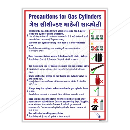 Instruction For Gas Cylinder General Safety Poster| Protector FireSafety