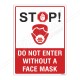 Do Not Enter Without Mask PPE Safety Poster