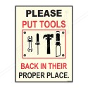 Put Tool Back In Their Place General Safety Poster| Protector FireSafety