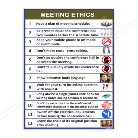 Meeting Ethics General Safety Poster| Protector FireSafety