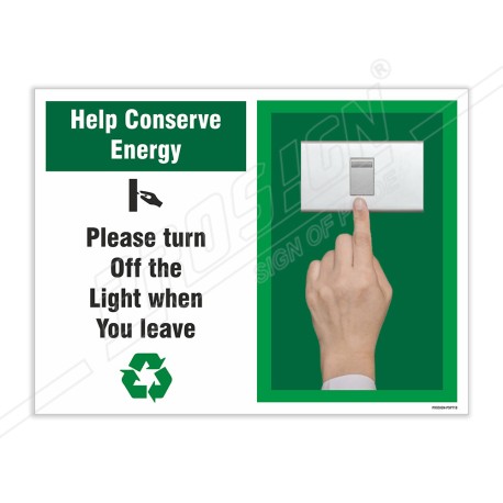 Turn Off The Light When You Leave Electrical Posters| Protector FireSafety