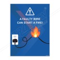 Faulty Wire Can Start Fire Electrical Safety Posters| Protector FireSafety