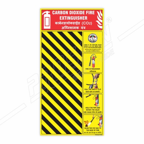 Co2 Fire Extinguisher Zebra Board Fire Safety Poster| Protector FireSafety