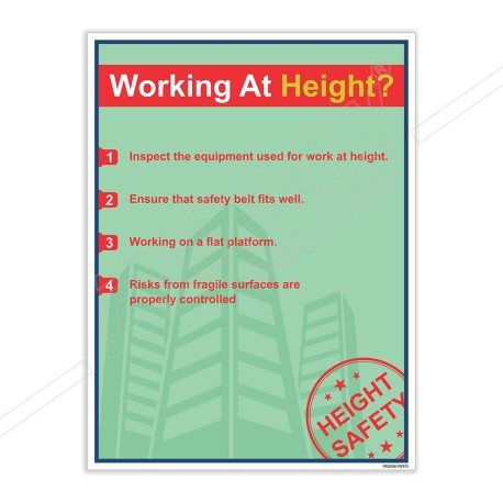 Working At Height, Fall Safety Posters| Protector FireSafety