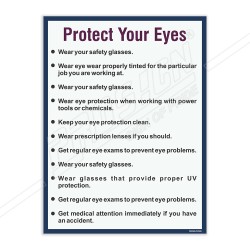 Protect Your Eyes PPE Personal Safety Poster| Protector FireSafety