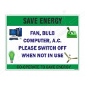 Please Switch Off The Light Save Energy Poster| Protector FireSafety