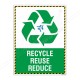 Recycle, Reuse & Reduce Save Energy Poster