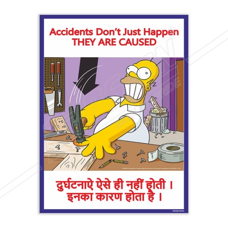 Accident Not Happen Its Cause Safety Slogan Poster| Protector FireSafety