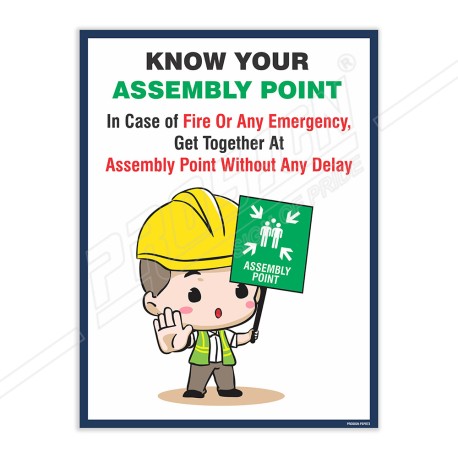 Know Your Assembly Point Safety Slogan Poster| Protector FireSafety