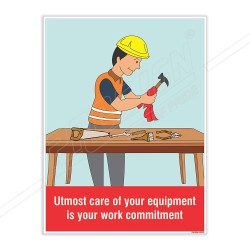 Work Commitment Safety Slogan Poster| Protector FireSafety